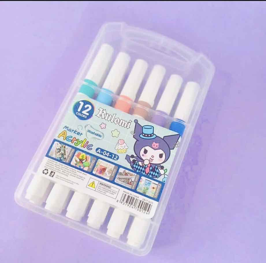 ماژیک ۱۲رنگ‌اکرلیک کرومی